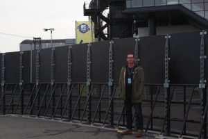 Stanley Jilesen's High Fence installation outside the Rotterdam Ahoy